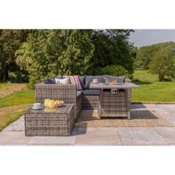 Vancouver 5-Seater Rattan Corner Sofa Set with Cubic Fire Pit Table and Rain cover - thumbnail 6