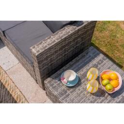 Vancouver 5-Seater Rattan Corner Sofa Set with Cubic Fire Pit Table and Rain cover - thumbnail 4