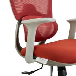 Premium Fabric Blend Ergonomic Office Chair with Headrest Option, With Headrest / Grey+Red - thumbnail 9