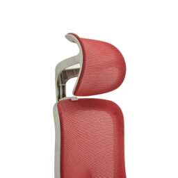 Premium Fabric Blend Ergonomic Office Chair with Headrest Option, With Headrest / Grey+Red - thumbnail 4