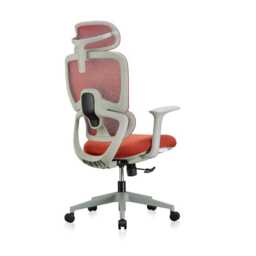 Premium Fabric Blend Ergonomic Office Chair with Headrest Option, With Headrest / Grey+Red - thumbnail 7