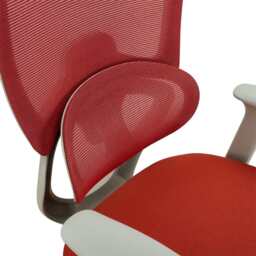 Premium Fabric Blend Ergonomic Office Chair with Headrest Option, With Headrest / Grey+Red - thumbnail 8