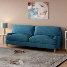 Bunburry 3 Seater Sofa Upholstered Sofa, Velvet Teal