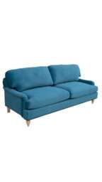 Bunburry 3 Seater Sofa Upholstered Sofa, Velvet Teal - thumbnail 4