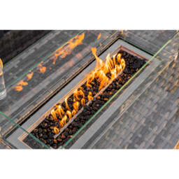 Lotus Outdoor 10 Seater Rattan Garden Sofa with Fire Pit Table Set, With Rain Cover - thumbnail 9