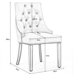 Avers Light Grey Velvet Button Back Dining Chairs, 2 Chairs / Rubber Wood Legs - thumbnail 2