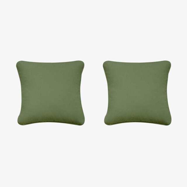 Birchcraft Cordury 2 Piece Indoor Soft Throw Pillow Set Scatter Cushions, Green