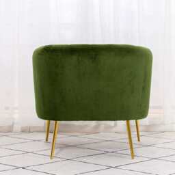 Russell Velvet Armchair In Moss Green - thumbnail 5