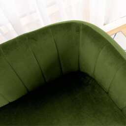 Russell Velvet Armchair In Moss Green - thumbnail 9