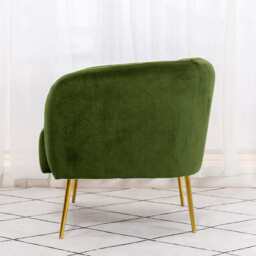 Russell Velvet Armchair In Moss Green - thumbnail 6