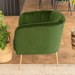 Russell Velvet Armchair In Moss Green - thumbnail 7