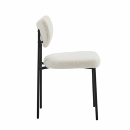 Set Of 2 Luca Designer Upholstered Boucle Dining Chair, Beige Boucle - thumbnail 4