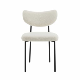 Set Of 2 Luca Designer Upholstered Boucle Dining Chair, Beige Boucle - thumbnail 3