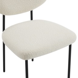 Set Of 2 Luca Designer Upholstered Boucle Dining Chair, Beige Boucle - thumbnail 7