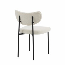 Set Of 2 Luca Designer Upholstered Boucle Dining Chair, Beige Boucle - thumbnail 5
