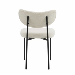 Set Of 2 Luca Designer Upholstered Boucle Dining Chair, Beige Boucle - thumbnail 6