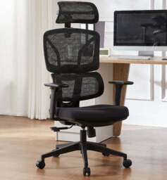 Essential Ergonomic Office Chair Swivel Computer Chair With Headrest, Black - thumbnail 2
