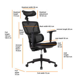 Essential Ergonomic Office Chair Swivel Computer Chair With Headrest, Black - thumbnail 9
