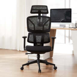 Essential Ergonomic Office Chair Swivel Computer Chair With Headrest, Black - thumbnail 1