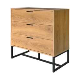 Belluno Industrial Style 3 Drawer Chest Of Drawers Cabinet - thumbnail 9