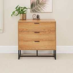 Belluno Industrial Style 3 Drawer Chest Of Drawers Cabinet - thumbnail 6