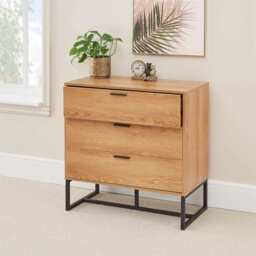 Belluno Industrial Style 3 Drawer Chest Of Drawers Cabinet - thumbnail 4