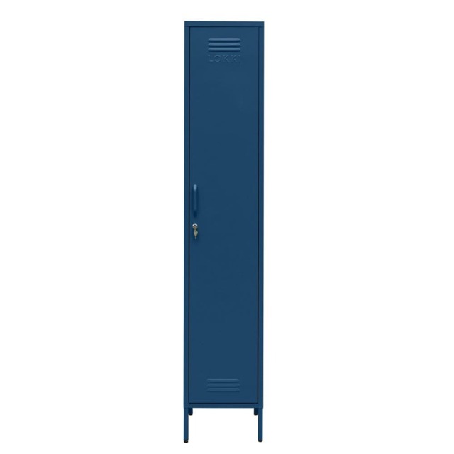 Lokki® Single Door Locker With Adjustable Shelf Storage Cabinet, Navy