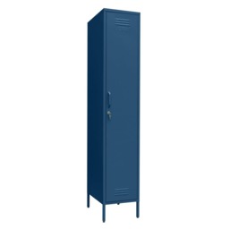 Lokki® Single Door Locker With Adjustable Shelf Storage Cabinet, Navy - thumbnail 2