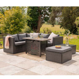 Vancouver 6‑Seater Outdoor Sofa Set with Fire Pit Table - thumbnail 3