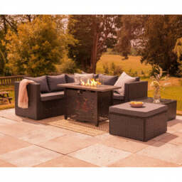 Vancouver 6‑Seater Outdoor Sofa Set with Fire Pit Table - thumbnail 2