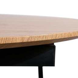 Belluno Industrial Style 160cm Round Extending Dining Table, Brown - thumbnail 5