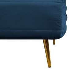 Jola Velvet Foldable Single Sofa Bed with Pillow, Blue - thumbnail 4
