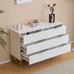 Mercury Ridged 4 Piece  Bedroom Set With Chest And Bedside Tables, White - thumbnail 9