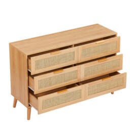 Nature Boho 4-Piece Rattan Bedroom Set with Wardrobe and Cabinets - thumbnail 7