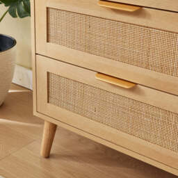 Nature Boho 4-Piece Rattan Bedroom Set with Wardrobe and Cabinets - thumbnail 6