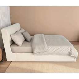 Velvet Upholstered Lift Up Ottoman Bed Frame with 3 Drawers Double Bed, Cream - thumbnail 5