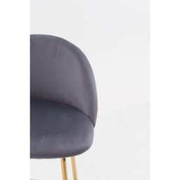 Set Of 2 Aurora Velvet Bar Stool, Grey - thumbnail 4