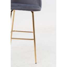 Set Of 2 Aurora Velvet Bar Stool, Grey - thumbnail 3
