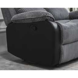 Boston Grey Plush Fabric 2 Seater Recliner, Manual Recliner / Grey - thumbnail 5