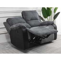 Boston Grey Plush Fabric 2 Seater Recliner, Manual Recliner / Grey - thumbnail 4