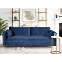 Avery 3+2 Seater Sofa Set with Scatter Cushions, Blue - thumbnail 2