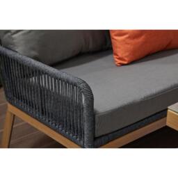 Berlin Outdoor aluminum & Rope 10-Seater Corner Sofa Set with Firepit Table - thumbnail 8