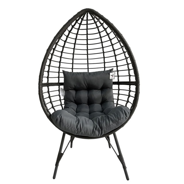 Leisure Standing Chair Garden Rattan Egg Chair, Grey - image 1