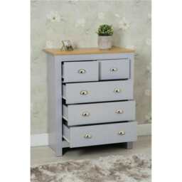 Heritage 3 Piece Tall Chest and Bedside Tables Set In Grey - thumbnail 4
