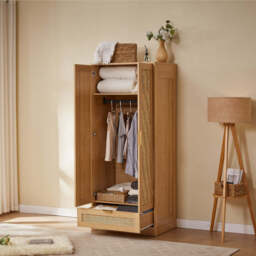 Nature Boho 5‑Piece Rattan Bedroom Set with Wardrobe and Cabinets - thumbnail 5