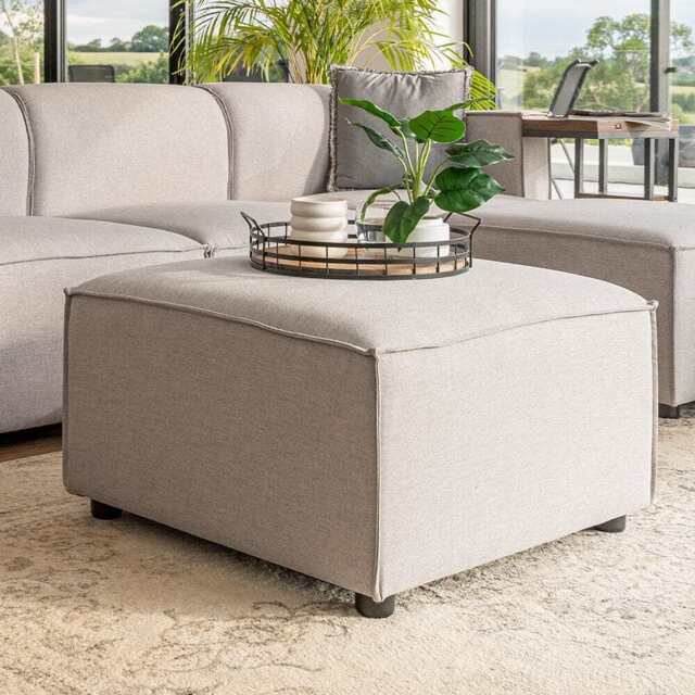 Tessa Modular Ottoman, Linen Grey - image 1