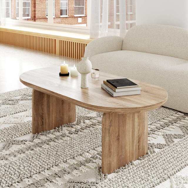 Belluno 120cm Oval Coffee Table In Oak - image 1