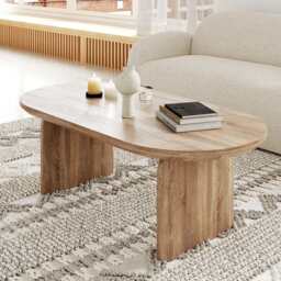 Belluno 120cm Oval Coffee Table In Oak - thumbnail 2