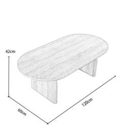 Belluno 120cm Oval Coffee Table In Oak - thumbnail 8