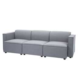 Tessa Modular 3 Seater Sofa, Linen Grey - thumbnail 1